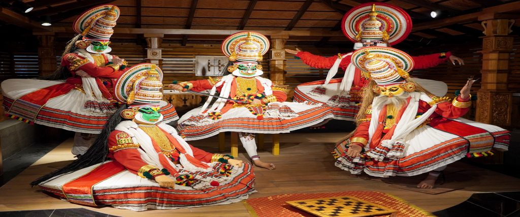 Kathakali,Performers,During,The,Traditional,Kathakali,Dance,Of,Kerala’s,State