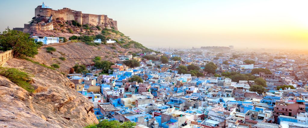 The,Blue,City,And,Mehrangarh,Fort,In,Jodhpur.,Rajasthan,,India